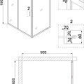Душевой уголок Niagara Nova 90x80см NG-82-9AB-A80B профиль черный, стекло прозрачное