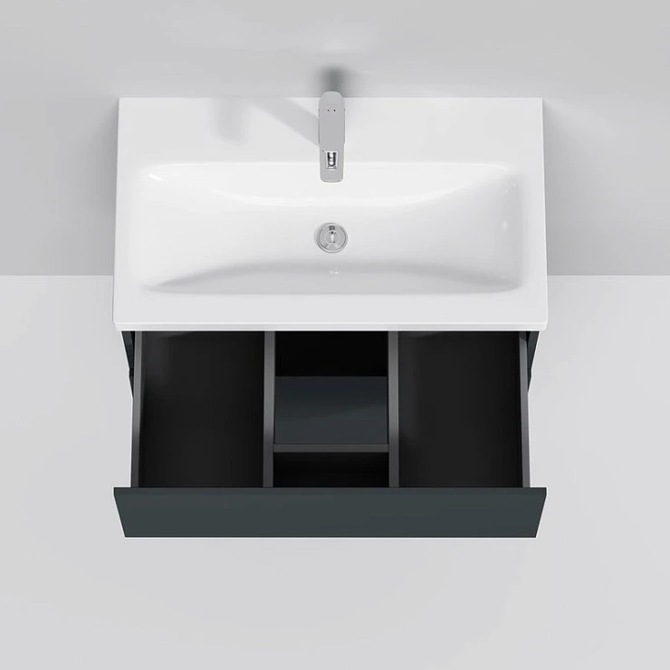 Тумба с раковиной AM.PM Gem 75 графит матовый