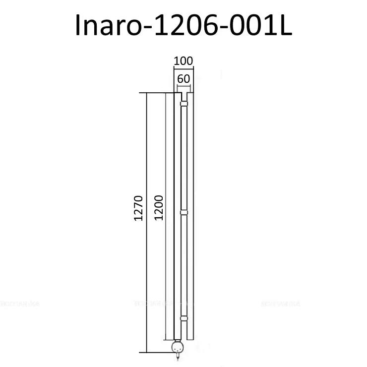 Полотенцесушитель электрический Маргроид Inaro Ferrum Р120*6 левый, черный матовый