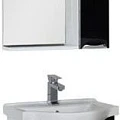 Мебель для ванной Aquanet Асти 55 черный 2 дверцы 1 ящик, зеркало шкаф/полка