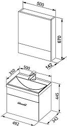Мебель для ванной Aquanet Нота 50 287698 камерино