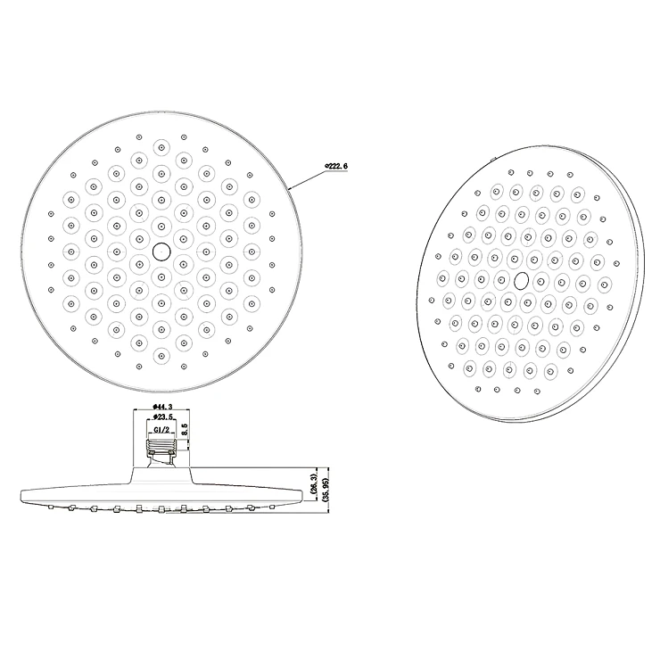 Верхний душ Bravat Built-in P70253BW-ENG черный матовый