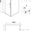 Душевой уголок Niagara Nova 90x100см NG-83-9AB-A100B профиль черный, стекло прозрачное