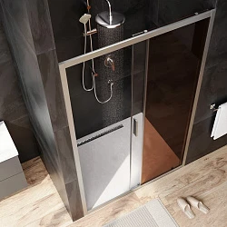 Дверь душевая в нишу AM.PM Gem 120см W90G-120-1-195MBr профиль хром, стекло прозрачное/бронзовое