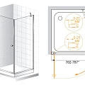 Душевой уголок Cezares Triumph 80x80см TRIUMPH-D-A-1-80-P-Cr-L профиль хром, стекло рифленое