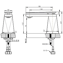 Смеситель для раковины Bravat Diamond F118102C-1-ENG хром