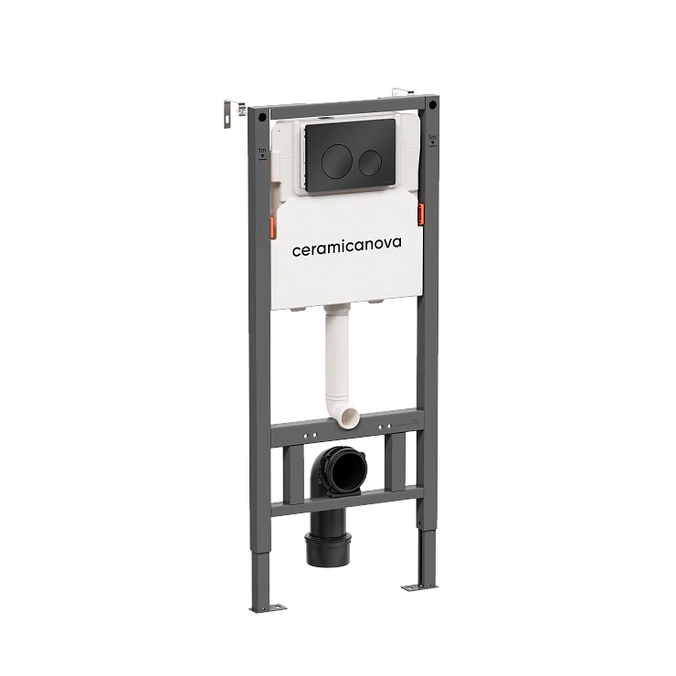 Система инсталляции для унитазов Ceramica Nova Balance CN121001MB с кнопкой черной матовой