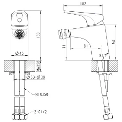 Смеситель для биде Bravat Drop-D F348162C хром
