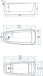 Акриловая ванна Aquanet Trend 170x78 90778 Gloss Finish 260046 белая глянцевая