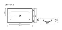 Раковина встраиваемая Ceramica Nova Grace 80см CN7012MBwx черная матовая