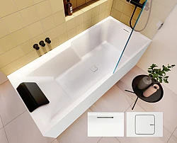 Акриловая ванна Riho Still Shower 180x80 Plug & Play B103012005 левая, белая глянцевая