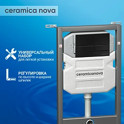 Система инсталляции для унитазов Ceramica Nova Envision Flat CN1002B с кнопкой черная матовая