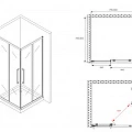 Душевой уголок ABBER Schwarzer Diamant 80x80см AG02080BH профиль черный, стекло прозрачное