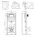 Инсталляция с унитазом и клавишей AM.PM Like IS49051.801701 Белый; Синий