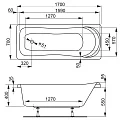 Акриловая ванна Vagnerplast Penelope 170x70 VPBA177PEN2E-04 белая глянцевая