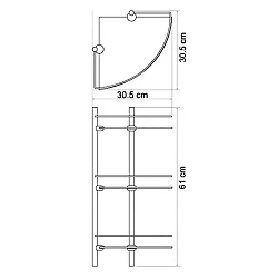 Полка Wasserkraft K-3133 3-ярусная, угловая, хром