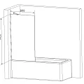 Шторка на ванну AM.PM Gem 80x140см W90BS-080-140CM профиль хром, стекло матовое