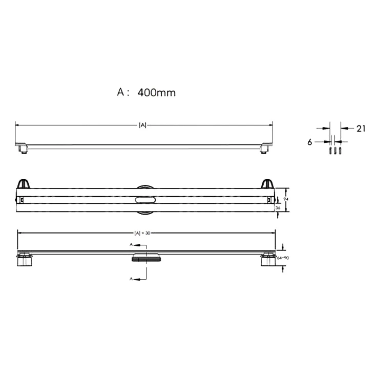 Душевой лоток Berges Super Slim 40 090177 хром матовый