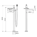 Напольный смеситель для ванны с душем Boheme Stick 129-NB.4 никель браш