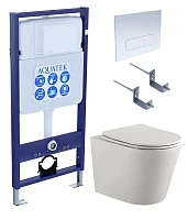 Унитаз Set Aquatek Вега AQ1904-00 с унитазом и кнопкой + инсталляция 4в1