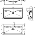 Раковина встраиваемая BelBagno 90см BB900/455-LV-MR-ALR белая