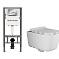 Комплект инсталляции Ceramica Nova CN121001CH с унитазом CN3005, кнопка хром глянец