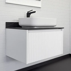 Тумба с раковиной Comforty Марсель 75 Белая матовая (раковина Y9378)