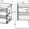 Тумба с раковиной Style Line Даллас 150 левая, белый глянец