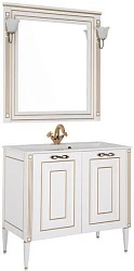 Мебель для ванной Aquanet Паола 90 белый/золото литьевой мрамор