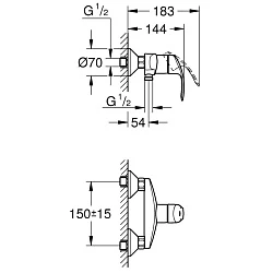 Душевая стойка Grohe Eurosmart New 124410 хром