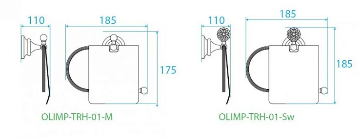 Держатель туалетной бумаги Cezares Olimp OLIMP-TRH-01-M с крышкой, хром