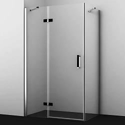 Душевой уголок Wasserkraft Aller 120x90см 10H07LBLACK профиль хром, стекло прозрачное