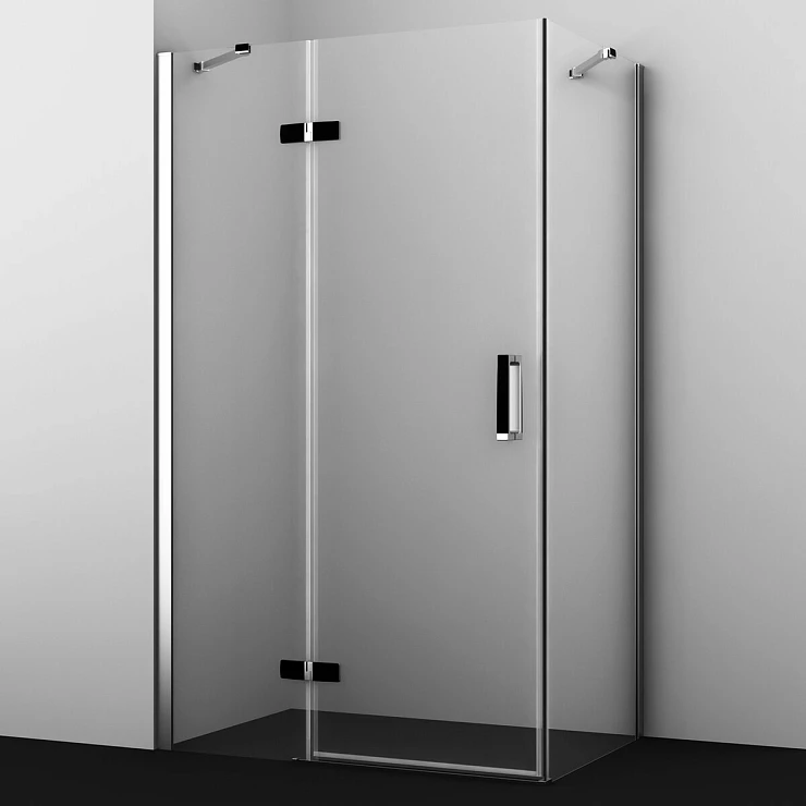 Душевой уголок Wasserkraft Aller 120x80см 10H06LBLACK MATT профиль хром/черный, стекло прозрачное 