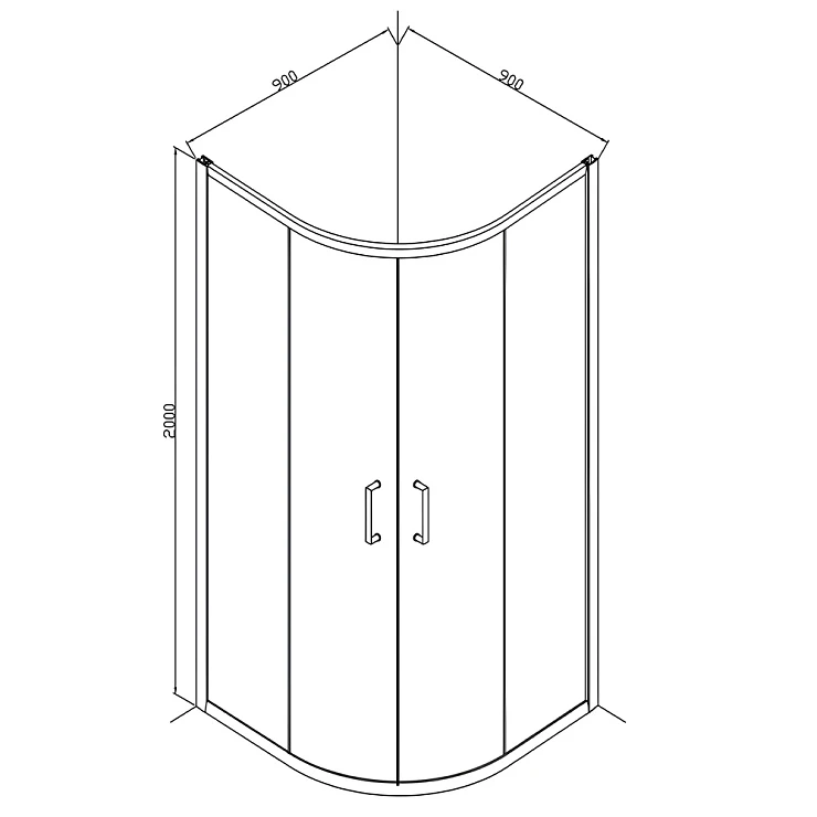 Душевой уголок Bravat Drop 90x90см BS090.1200A профиль хром, стекло прозрачное