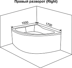 Акриловая ванна Golden Frog 170см GF-2015 L белая глянцевая
