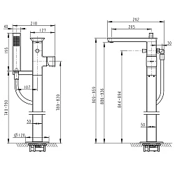 Напольный смеситель для ванны с душем Bravat Phillis F656101C-B3-ENG хром