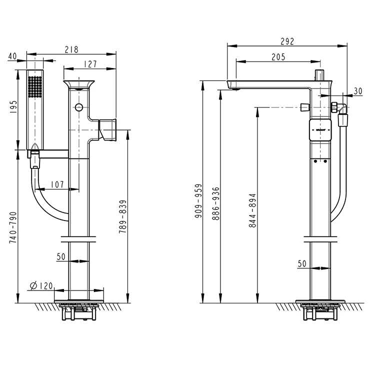 Напольный смеситель для ванны с душем Bravat Phillis F656101C-B3-ENG хром