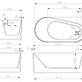 Акриловая ванна ABBER 150x75 AB9496-1.5 R белая глянцевая