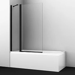 Шторка на ванну Wasserkraft Berkel 110x140 48P02-110BLACK Fixed профиль черный, стекло прозрачное