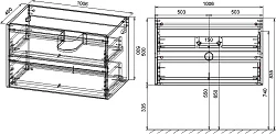 Тумба с раковиной Vincea Gio 100 темный дуб
