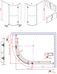 Душевой уголок Cezares Bergamo 120x100см BERGAMO-W-RH-1-120/100-ARCO-C-Cr-L-IV хром, стекло прозрачн