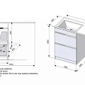 Тумба с раковиной Style Line Даллас 120 напольная, левая, белый глянец