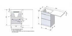 Тумба с раковиной Style Line Даллас 120 напольная, левая, белый глянец