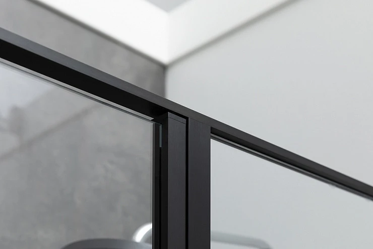 Душевая дверь в нишу Allen Brau Priority 100x200 см 3.31006.BBA профиль черный, стекло прозрачное