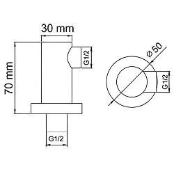 Шланговое подключение для душа Wasserkraft A021 хром