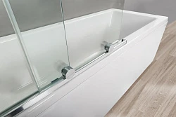 Шторка на ванну Cezares STREAM-VFS-11-90/150-C-Cr стекло прозрачное