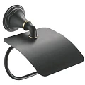 Держатель туалетной бумаги Fixsen Luksor FX-71610B с крышкой, черный матовый