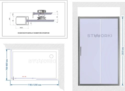 Душевой уголок STWORKI Эстерсунд 120x80см DE019R80120200 профиль хром глянец, стекло матовое