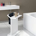 Столик для ванной комнаты ABBER Stein AS1637 с полотенцедержателем, белый