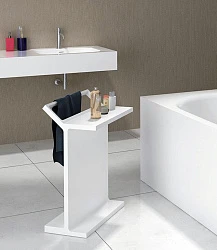 Столик для ванной комнаты ABBER Stein AS1637 с полотенцедержателем, белый
